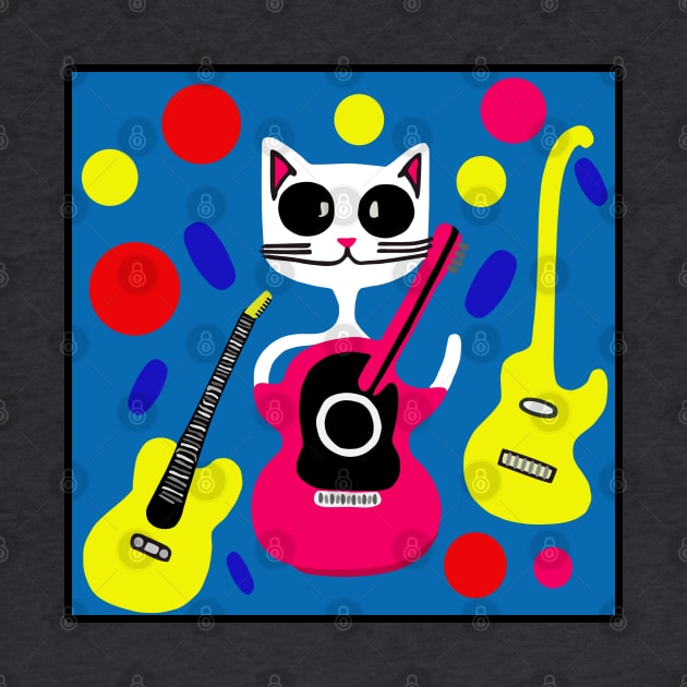 White Cat Guitar Rocker by loeye